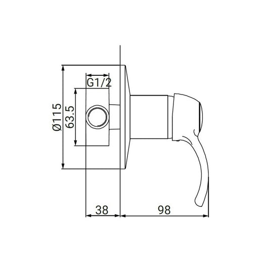 Miscelatore incasso doccia cromato stile vintage - serie Oxford