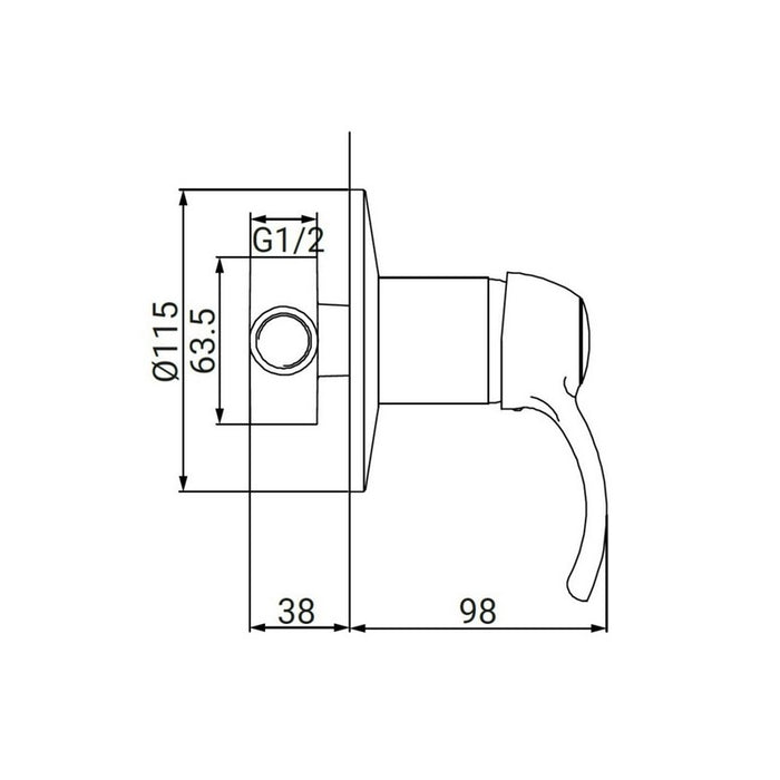 Miscelatore incasso doccia cromato stile vintage - serie Oxford