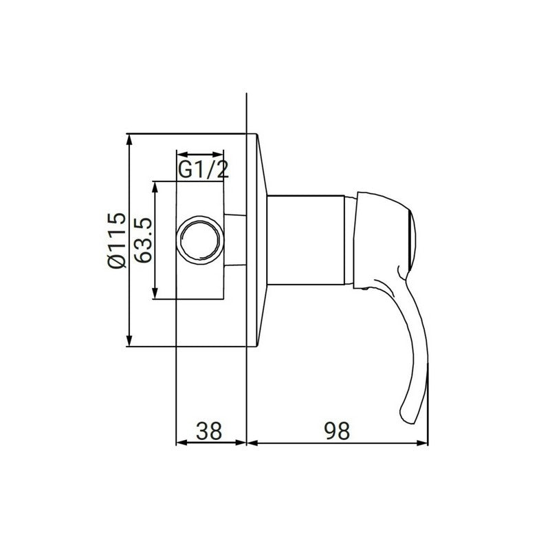 Miscelatore incasso doccia cromato stile vintage - serie Oxford