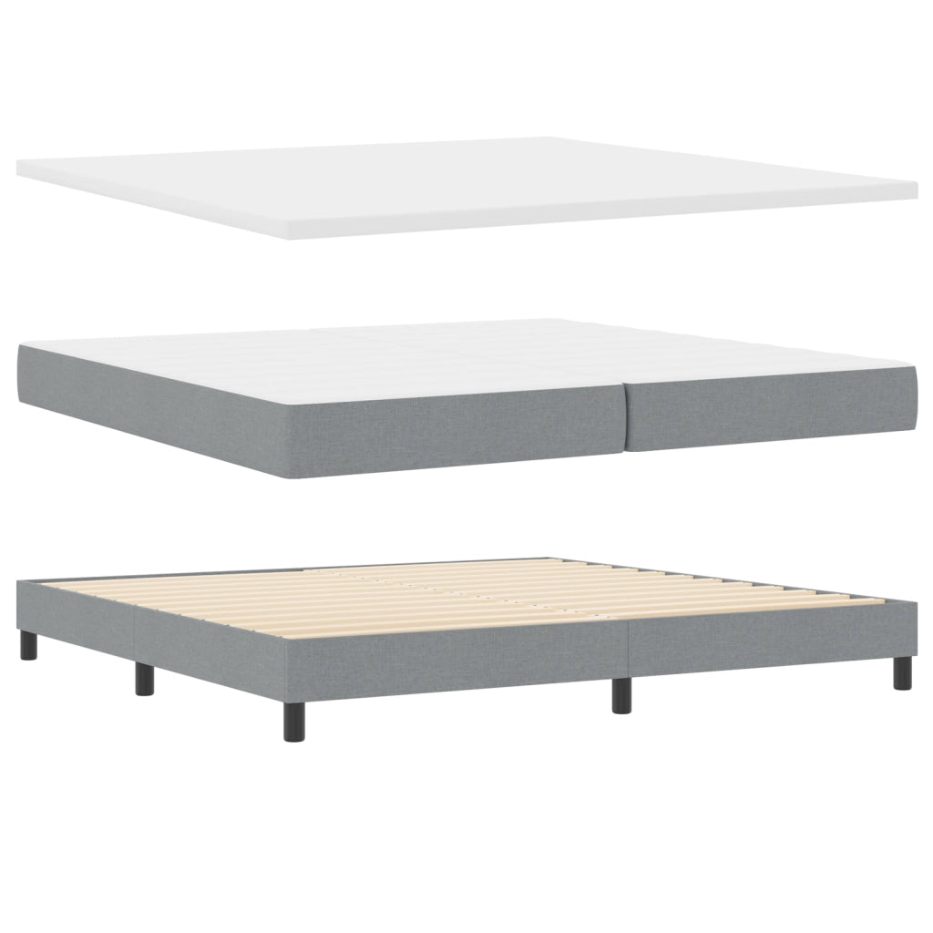 Box Spring Bed con Materasso Grigio Chiaro 200x200 cm Tessuto