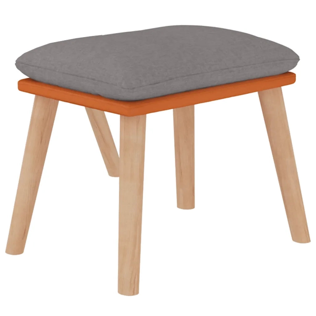Poltrona Relax e Poggiapiedi Grigio Chiaro Similpelle e Tessuto cod mxl 14580