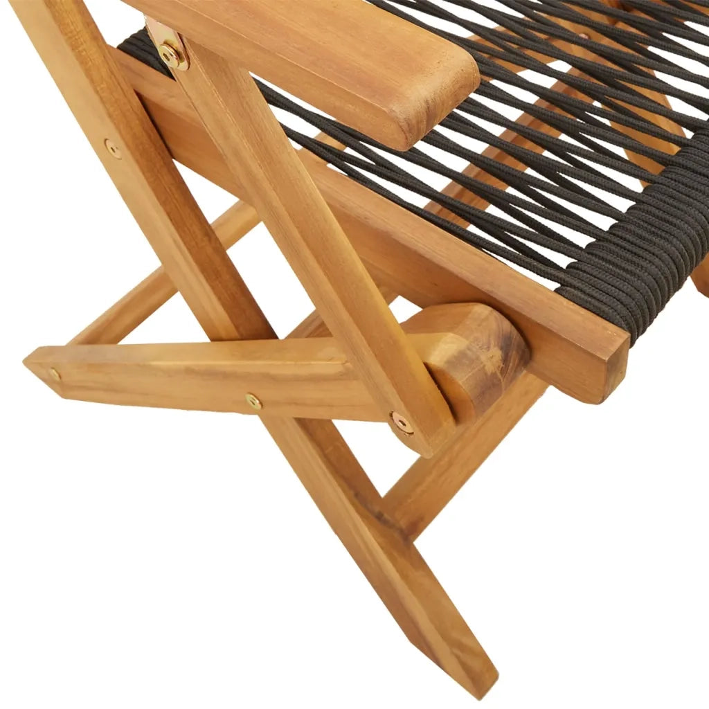 Set da Bistrot 3pz Nero in Polipropilene e Legno Massello 3281805