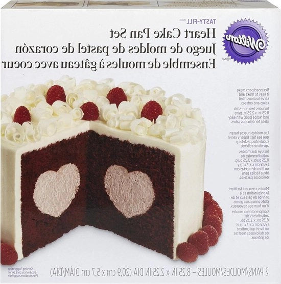 Set di teglie per torte a due pezzi - a forma di cuore - riempimento per torte