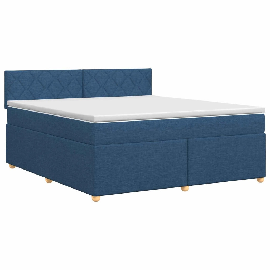 Letto box spring con materasso Blu 140 x 190 cm Tessuto 3450964
