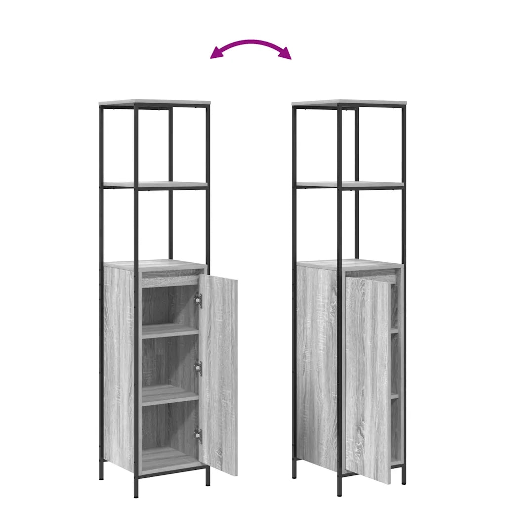 Mobile da Bagno con Ripiani Grigio Sonoma 36x35x165 cm 861910