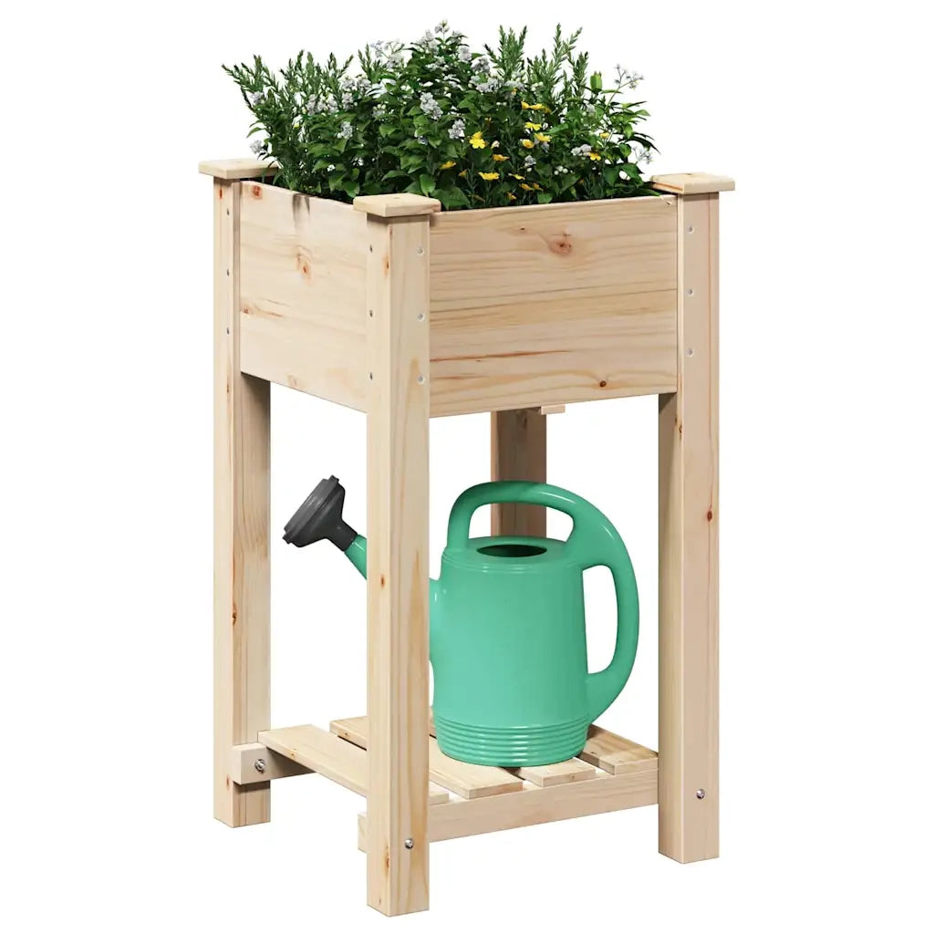 Vaso da giardino con lo scaffale Beige 45 x 45 x 76,5 cm 42006576