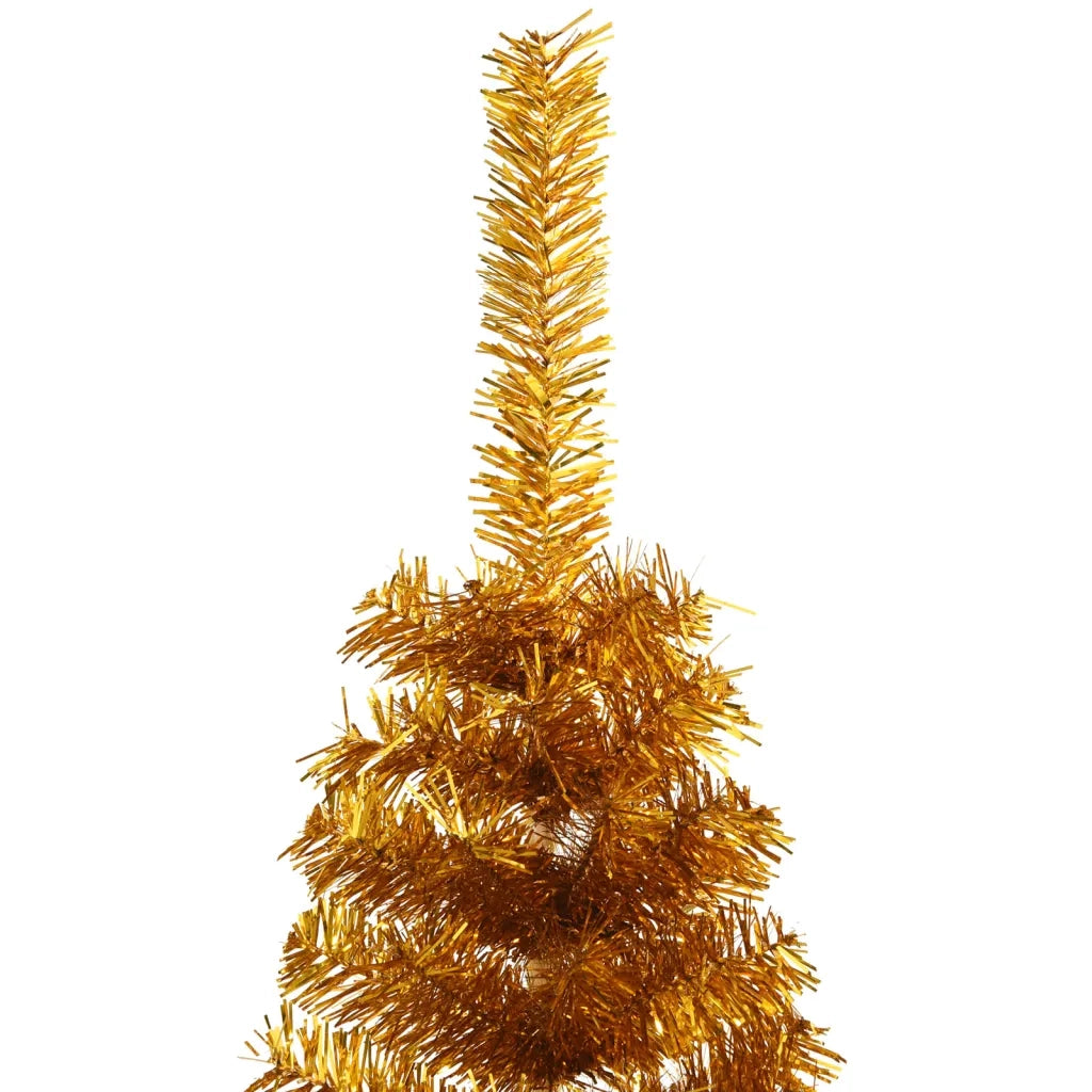 Albero di Natale | Decorazioni natalizie Artificiale a Met¨¤ con Supporto Oro 120 cm PET
