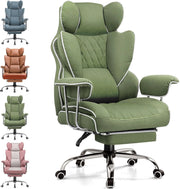 Sedia da gioco, sedia da ufficio con supporto lombare a molla tascabile, ergonomica e confortevole, ampia poltrona da ufficio con braccioli morbidi e poggiapiedi fissati verso l'esterno