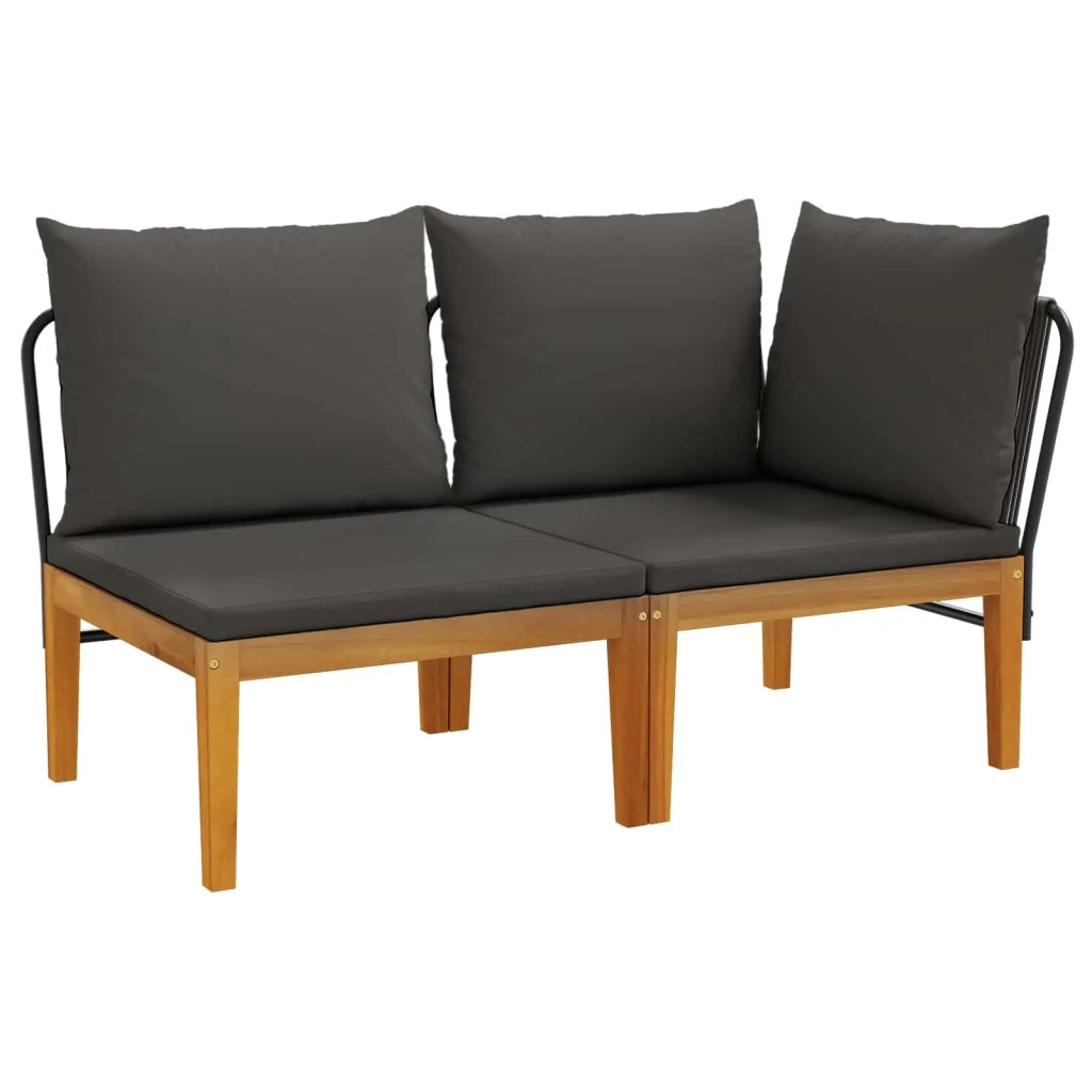 2 pcs Set da Giardino con Cuscini Naturale 42022072