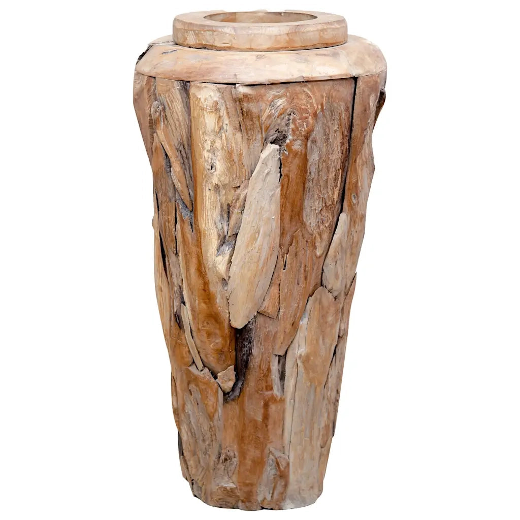 Vaso Decorativo-Fioriera 40x80 cm in Legno Massello di Teak