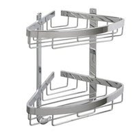 Mensola doccia ad angolo con due ripiani cromata - serie Trend