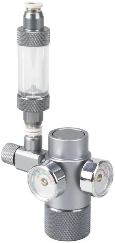 Regolatore di CO2 per acquario - regolatore di pressione con connessione W21.8 - manometro di CO2 - regolazione di pressione precisa - lega di alluminio di alta qualità - progetto compatto con doppio metro