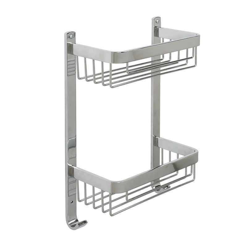 Mensola doccia frontale con due ripiani cromata - serie Trend