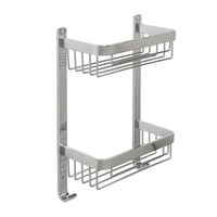 Mensola doccia frontale con due ripiani cromata - serie Trend