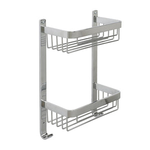 Mensola doccia frontale con due ripiani cromata - serie Trend