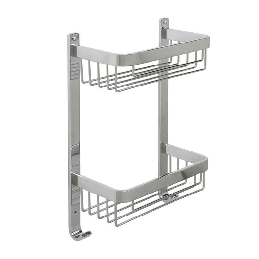 Mensola doccia frontale con due ripiani cromata - serie Trend