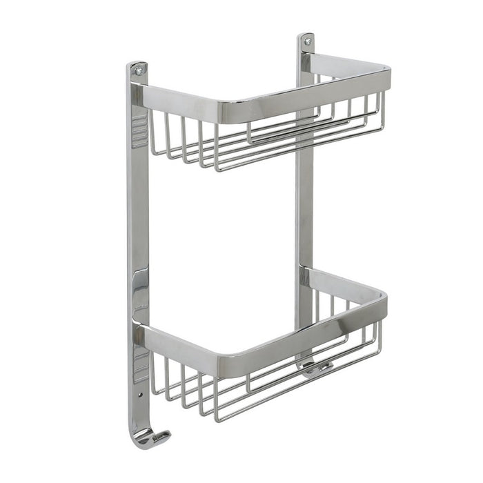 Mensola doccia frontale con due ripiani cromata - serie Trend