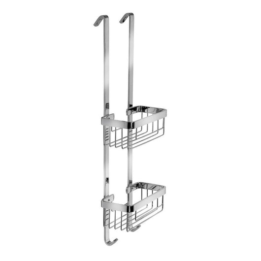 Mensola doccia agganciabile con due ripiani cromata - serie Trend