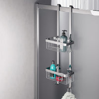 Mensola doccia agganciabile con due ripiani cromata - serie Trend