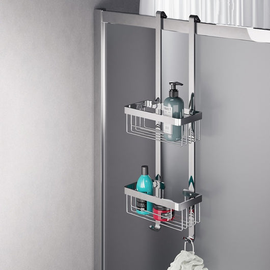 Mensola doccia agganciabile con due ripiani cromata - serie Trend