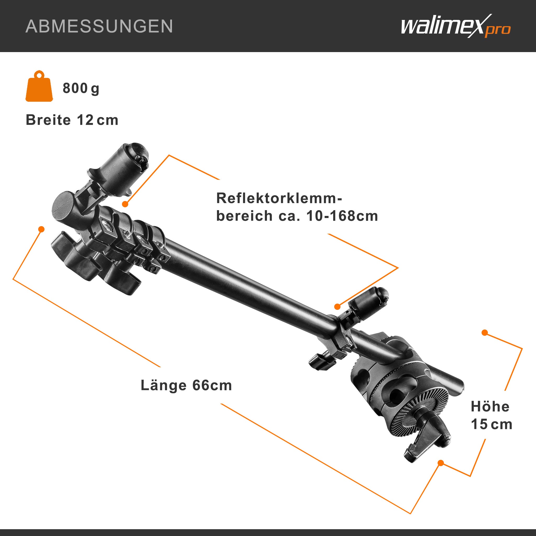 Walimex supporto per riflettore, 10-168cm