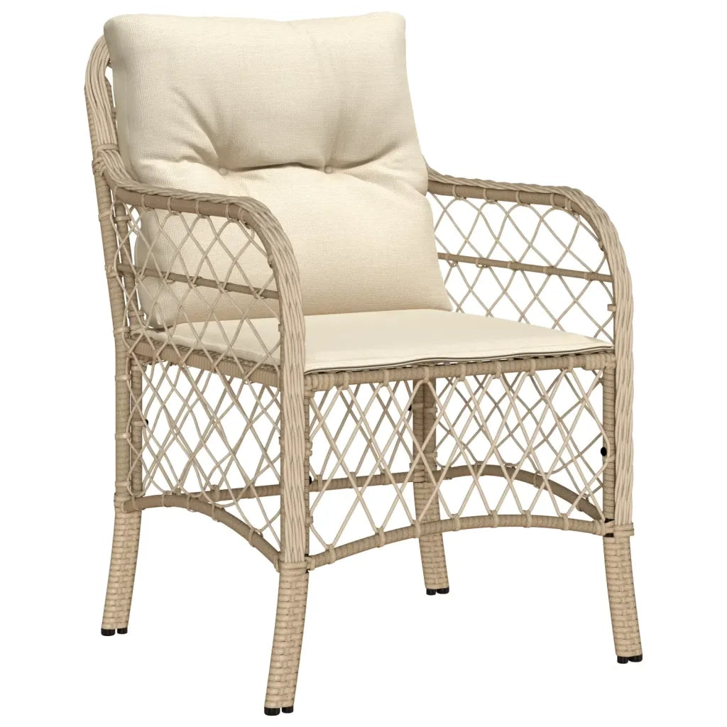 Set da Pranzo da Giardino 9 pz con Cuscini Beige in Polyrattancod mxl 87281