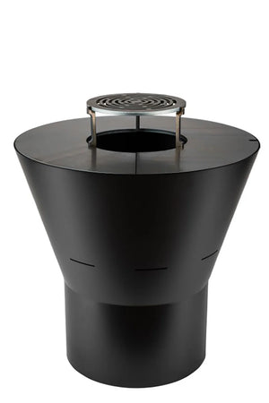 Barbecue a Legna Ø80x78 cm Azalea in Acciaio Nero Alta Temperatura