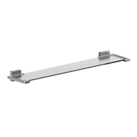 Mensola bagno cromata con ripiano in vetro satinato - serie Kubik
