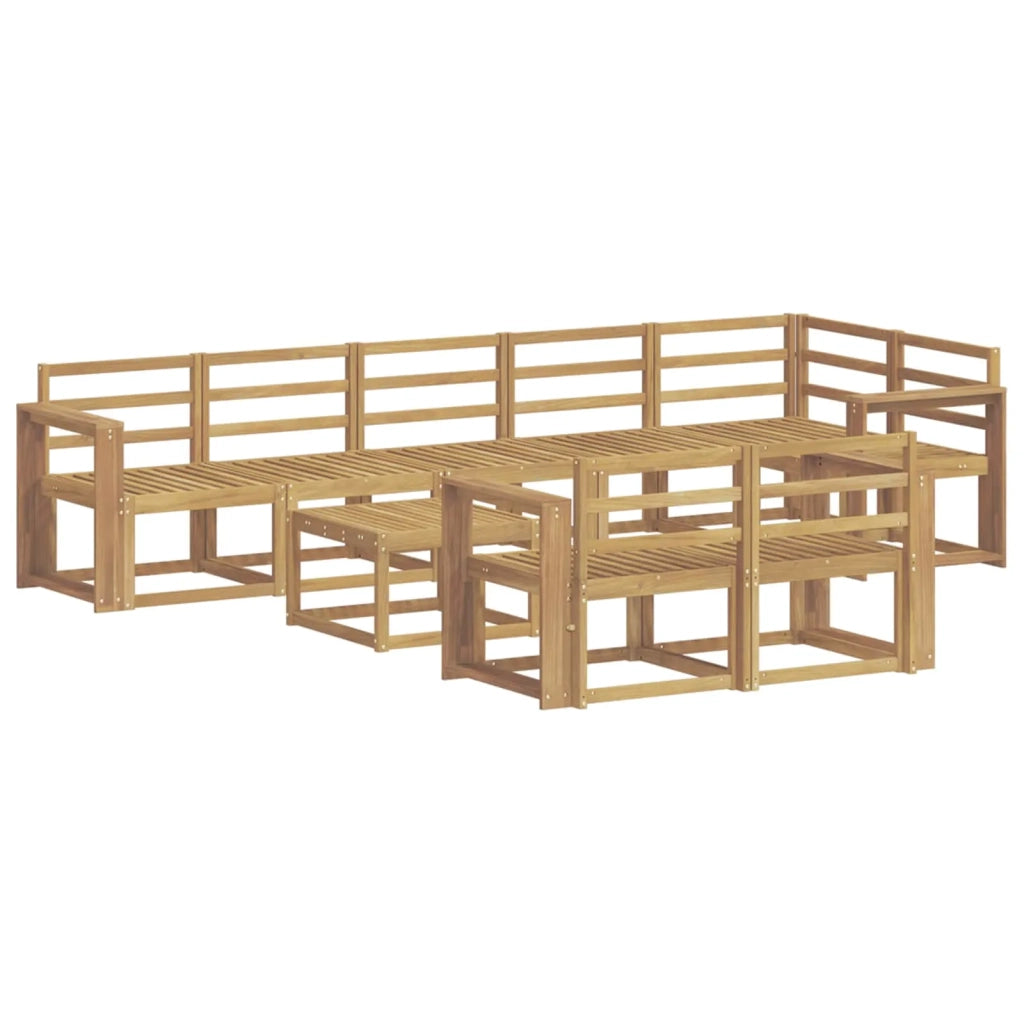 Set di divani da esterno 9 pcs Bianco Legno di Acacia Massello 3387843