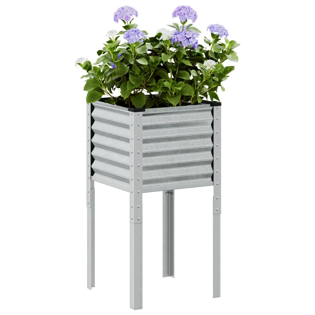 Fioriera | Cassetta per fiori | Vaso da giardino 45x45x88 cm in acciaio zincato