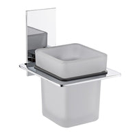 Porta bicchiere in vetro satinato - serie Level