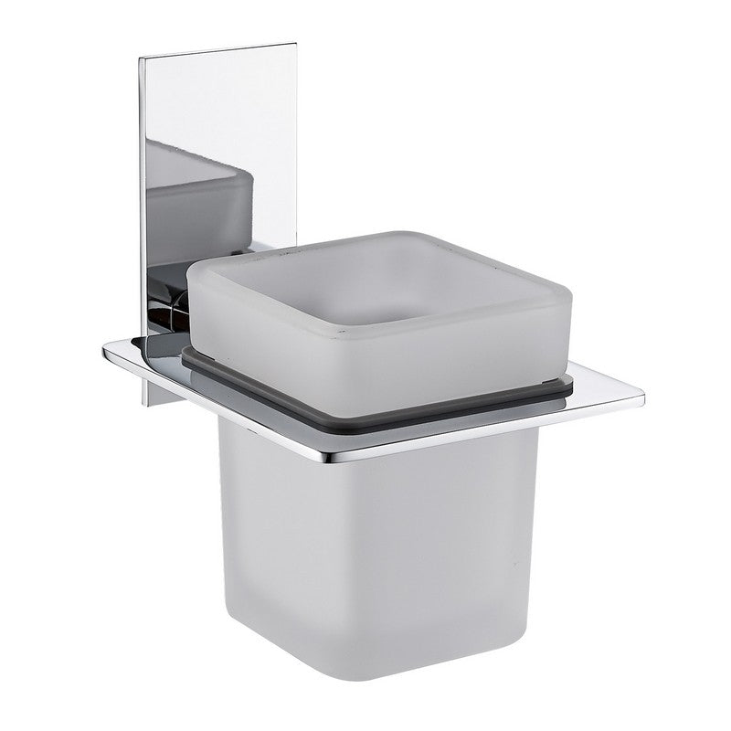 Porta bicchiere in vetro satinato - serie Level