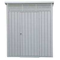 Casetta Box da Giardino 198,6x196,5x229 cm in Acciaio Zincato Grigio