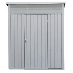 Casetta Box da Giardino 198,6x196,5x229 cm in Acciaio Zincato Grigio