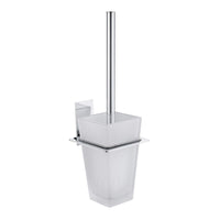 Porta scopino con bacinella in vetro satinato - serie Level