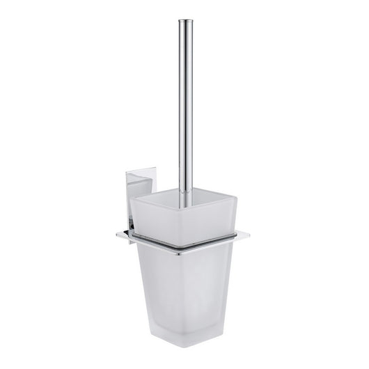 Porta scopino con bacinella in vetro satinato - serie Level