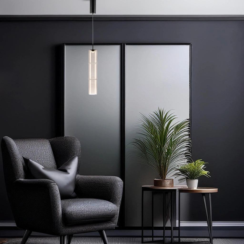 Lampada a sospensione vetro crema/nero LED 4W Bato Milagro