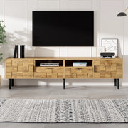 MOBILE TV 160 x 35 x 42,5 cm Effetto legno Naturale e Nero