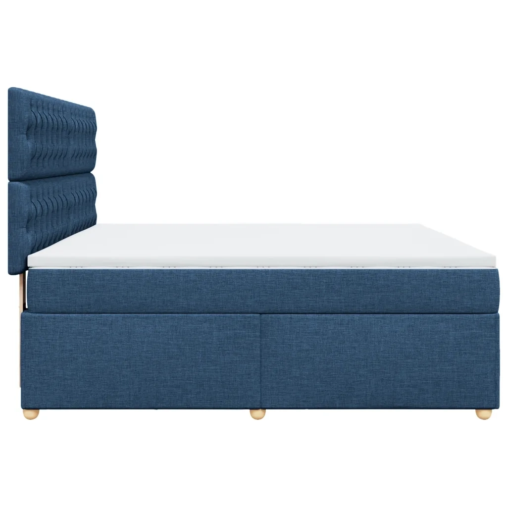 Giroletto a Molle con Materasso Blu 180x200 cm in Tessuto
