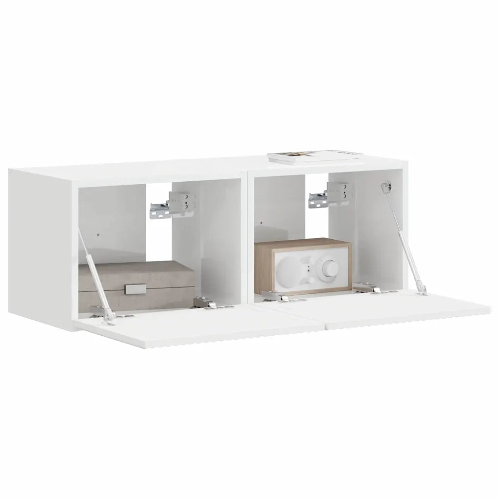 Mobile TV da parete 2 pcs Bianco Lucido 39 x 31 x 29,5 cm