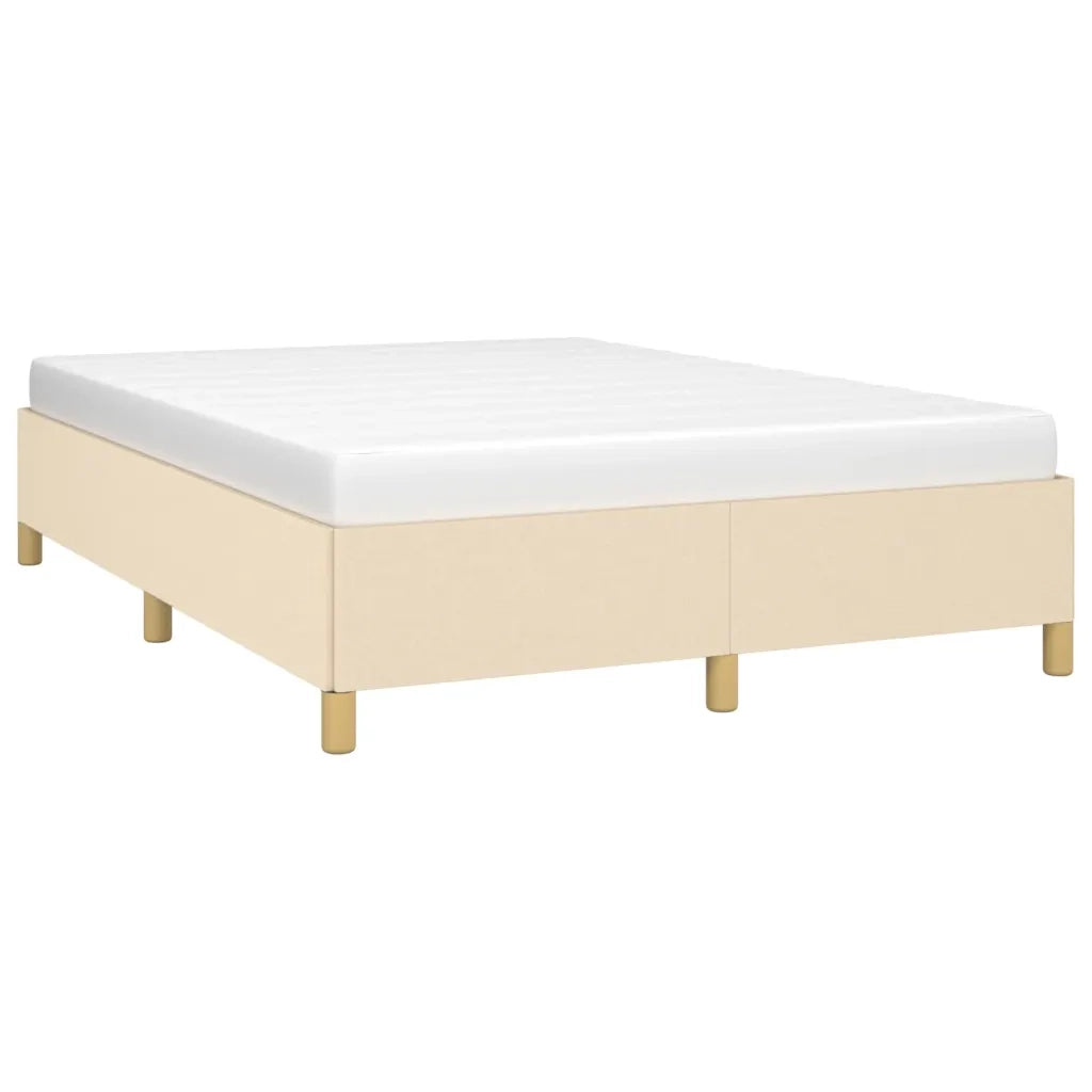 Letto matrimoniale | Letto per adulti | Giroletto senza Materasso Crema 140x190 cm in Tessuto