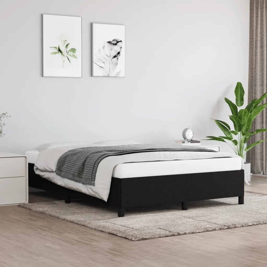 Giroletto senza Materasso-Struttura Letto Nero 140x190 cm in Tessuto 722092