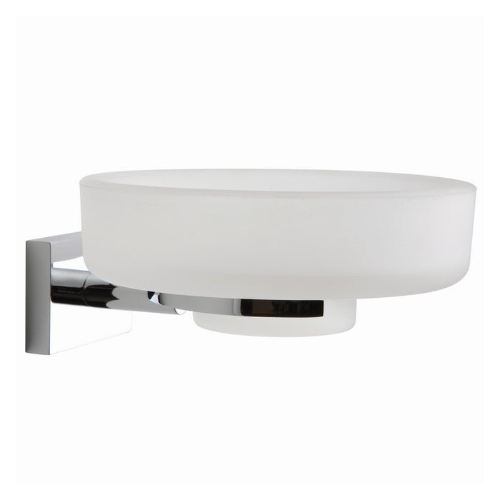 Porta saponetta con bacinella in vetro satinato - serie Sting