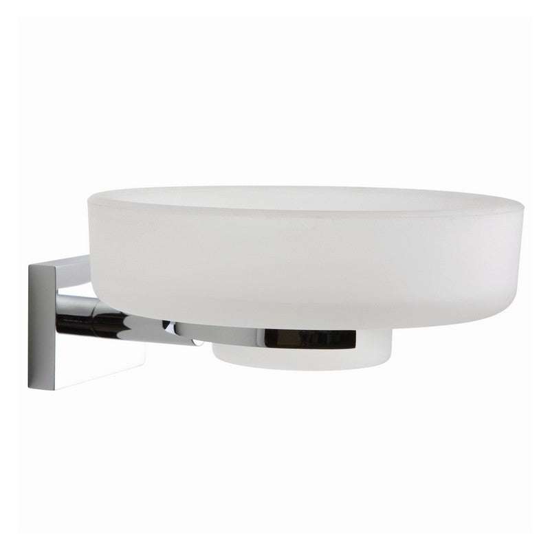 Porta saponetta con bacinella in vetro satinato - serie Sting