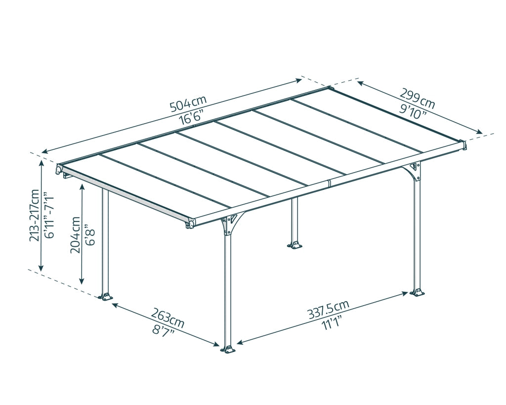Canopia Verona Carport in Alluminio 3 X 5 m