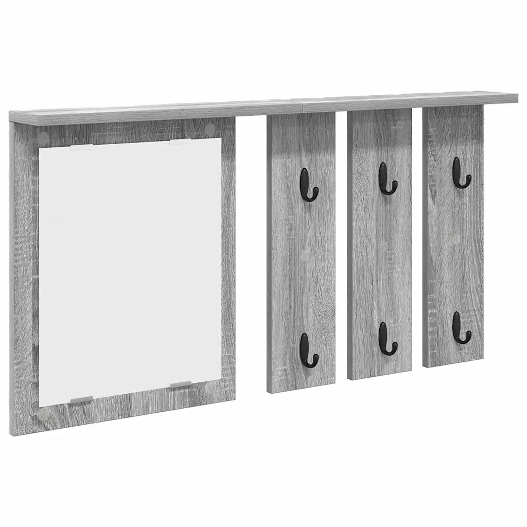 Appendiabiti a muro con specchio Grigio sonoma 85 x 10 x 45 cm CFW3444497