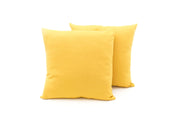Coppia Cuscini Arredo Imbottiti Tessuto Ottoman In Tinta Unita Colore Giallo 04 - 50x50 - Giallo 04