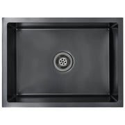 Lavello da Cucina Lavorato a Mano-Lavandino-Lavabo Nero in Acciaio Inox 549717