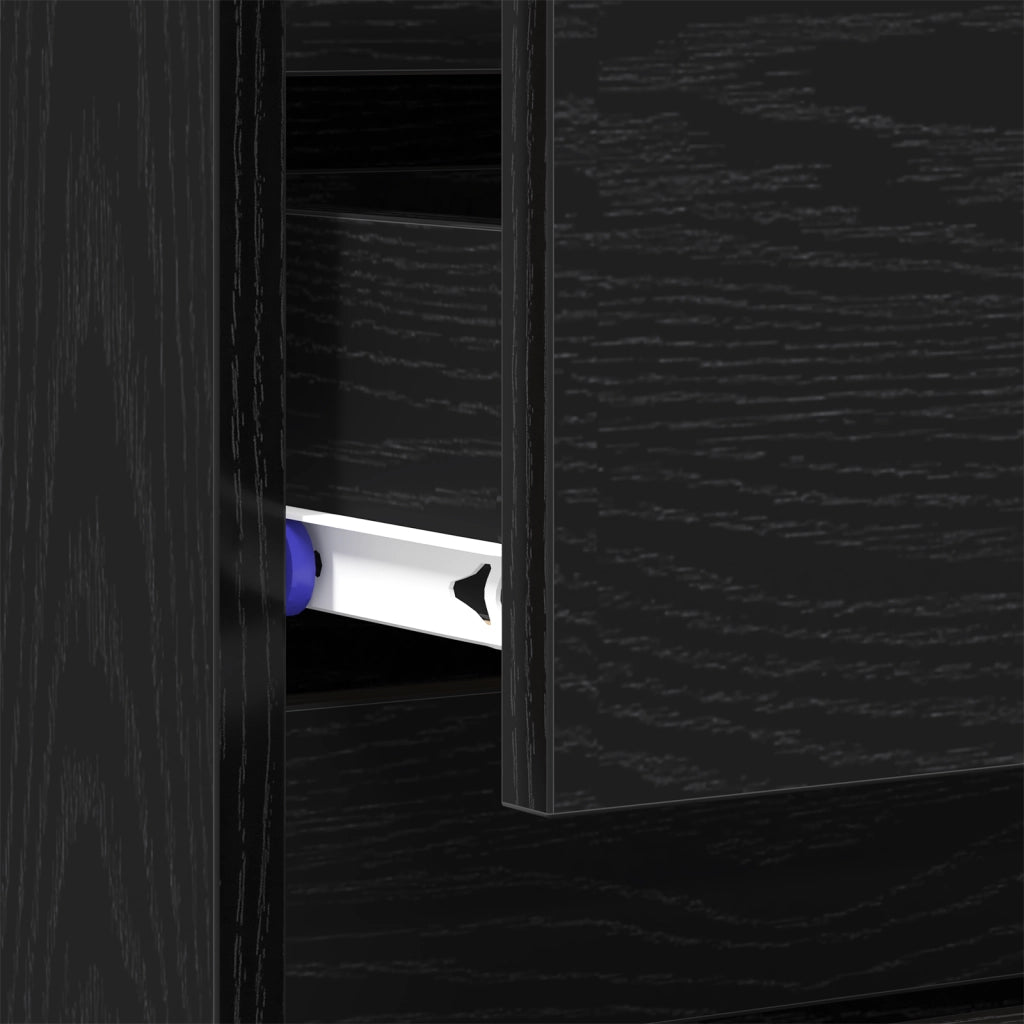 Comodino  Nero Rovere 40x35x70 cm Legno ingegnerizzato