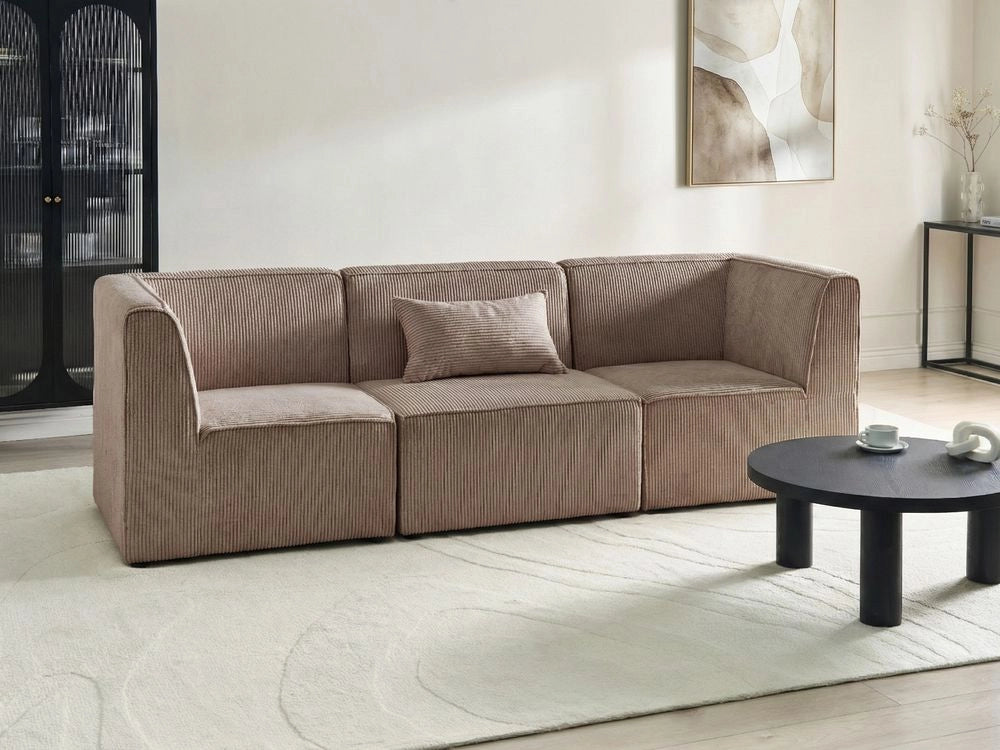 Divano modulare in Velluto a coste beige stile classico soggiorno